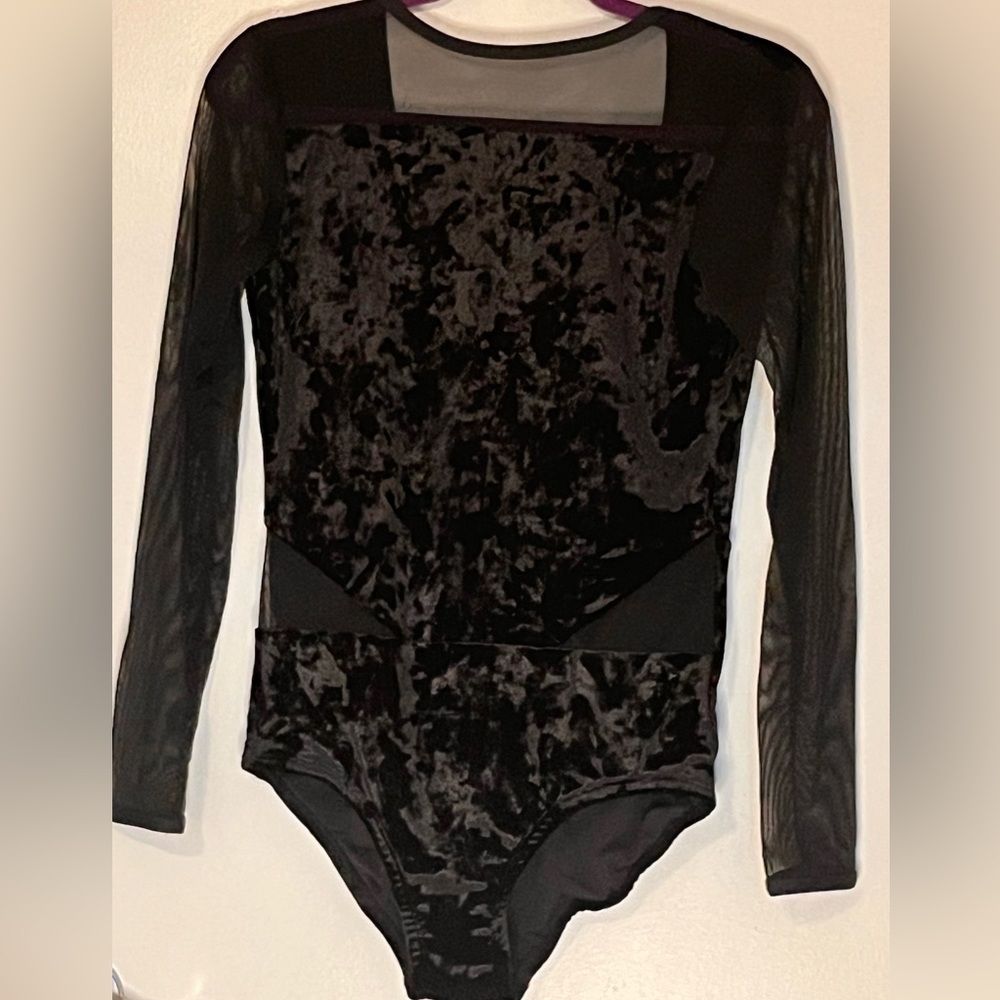 Adult Large Sadie Jane Black Velvet Leotard